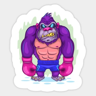 Cartoon Gorilla Boxer. Sticker